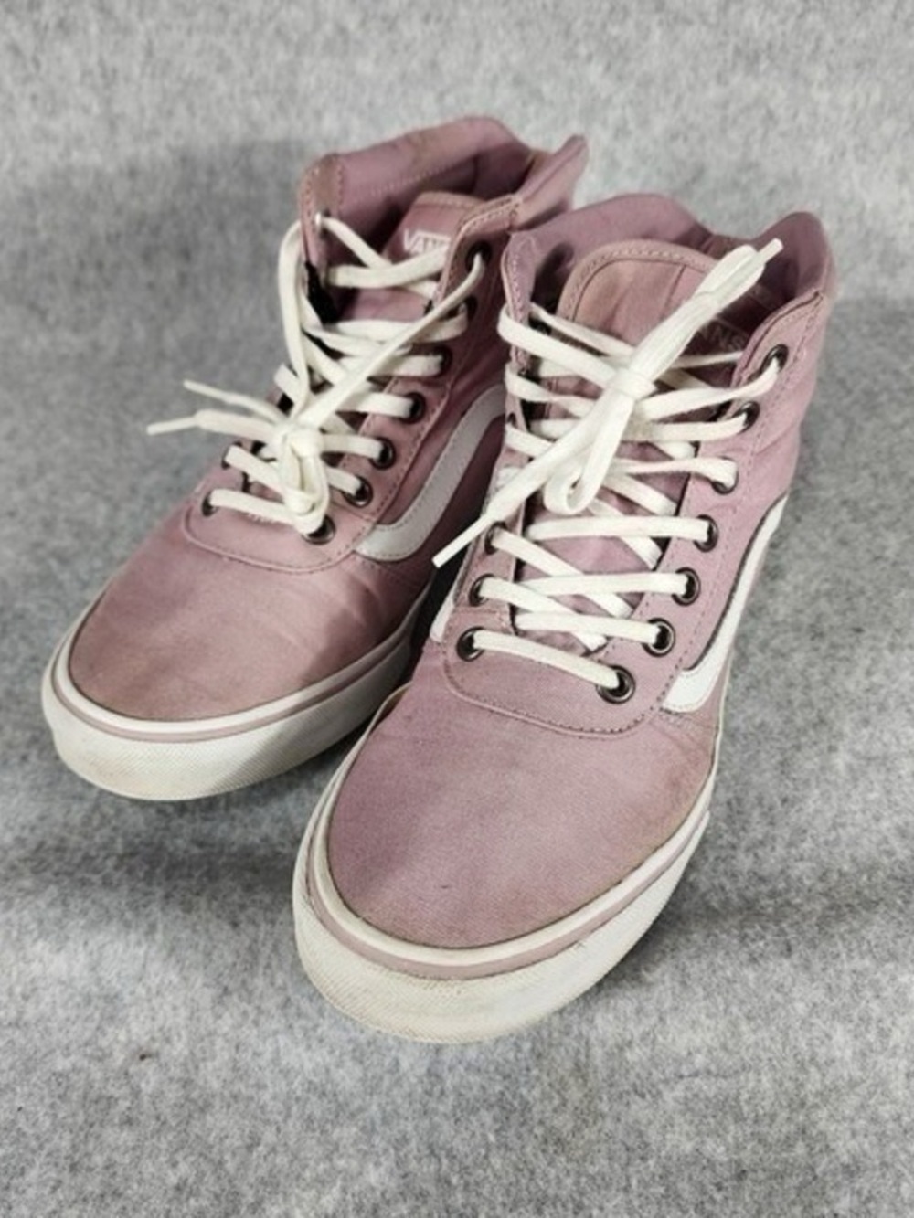 Vans Mauve High-Top Canvas Sneakers with White Stripe